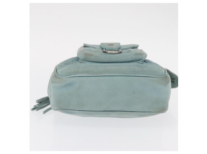LOEWE Borsa a Mano Anagram in Pelle Scamosciata Blu Turchese Argento Autentica 156184 - vista 6