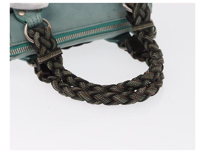 LOEWE Borsa a Mano Anagram in Pelle Scamosciata Blu Turchese Argento Autentica 156184 - vista 8