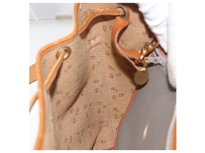 Borsa a Spalla Christian Dior in Pelle PVC Grigia Oro Auth ti3433 Marrone D'oro - vista 21