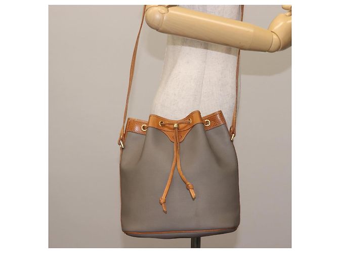 Borsa a Spalla Christian Dior in Pelle PVC Grigia Oro Auth ti3433 Marrone D'oro - vista 23