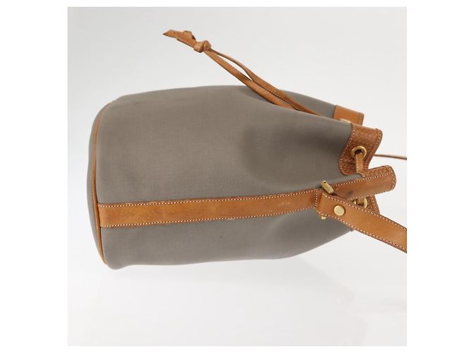Borsa a Spalla Christian Dior in Pelle PVC Grigia Oro Auth ti3433 Marrone D'oro - vista 3