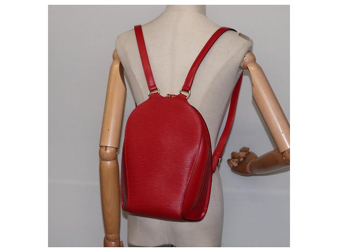 LOUIS VUITTON Zaino Epi Mabillon Rosso Castigliano M52237 LV Auth 143945 - vista 21