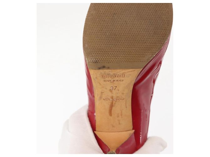 Miu Miu High Heels Lackleder Rot Auth ti3462 - Ansicht 10