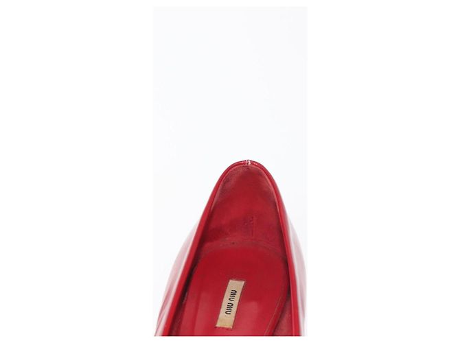 Miu Miu High Heels Lackleder Rot Auth ti3462 - Ansicht 18