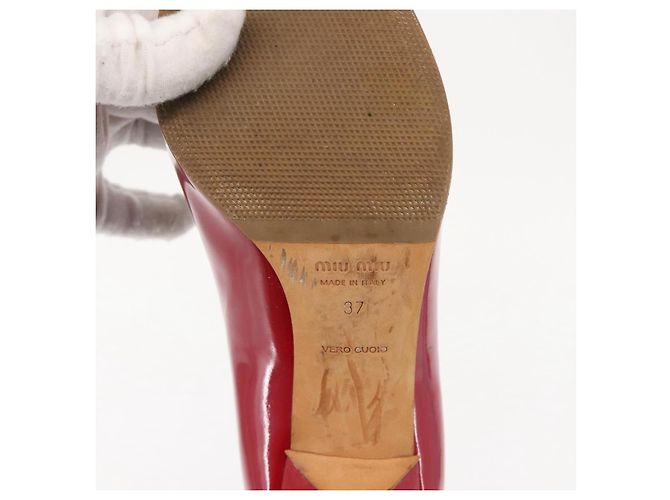 Miu Miu High Heels Lackleder Rot Auth ti3462 - Ansicht 28