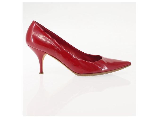 Miu Miu High Heels Lackleder Rot Auth ti3462 - Ansicht 4