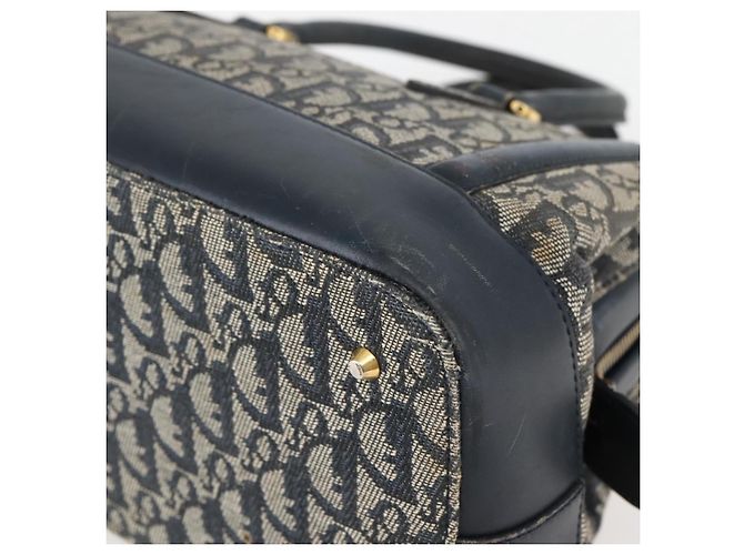 Borsa a mano in tela Trotter Christian Dior blu navy e oro Auth gh760 D'oro - vista 14