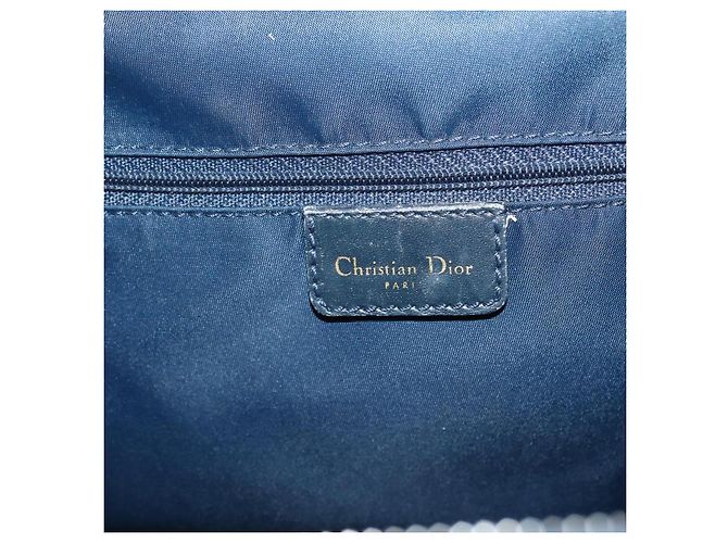 Borsa a mano in tela Trotter Christian Dior blu navy e oro Auth gh760 D'oro - vista 17