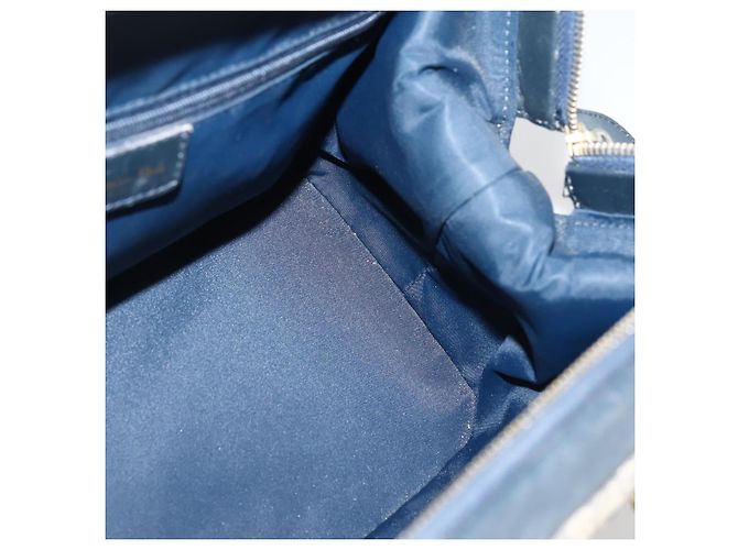 Borsa a mano in tela Trotter Christian Dior blu navy e oro Auth gh760 D'oro - vista 18