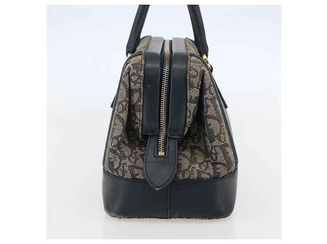 Borsa a mano in tela Trotter Christian Dior blu navy e oro Auth gh760 D'oro - vista 3