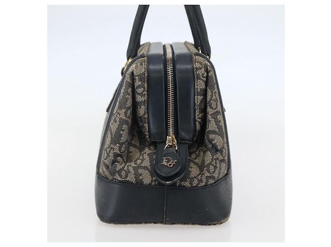 Borsa a mano in tela Trotter Christian Dior blu navy e oro Auth gh760 D'oro - vista 4