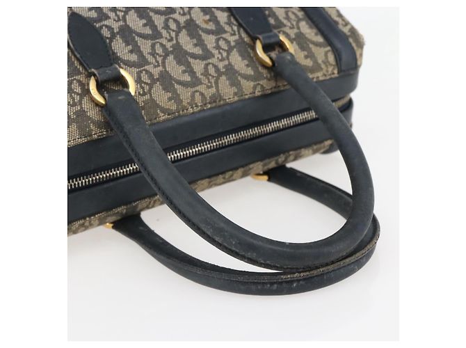 Borsa a mano in tela Trotter Christian Dior blu navy e oro Auth gh760 D'oro - vista 7