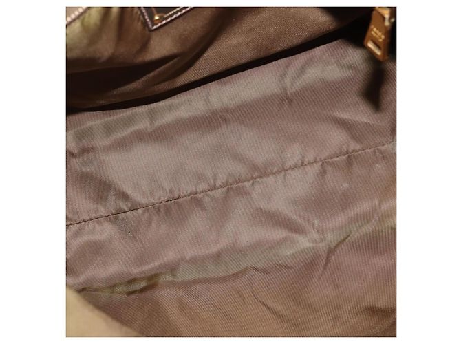 Borsa Tote PRADA in nylon khaki oro Auth gh915 D'oro Cachi - vista 10