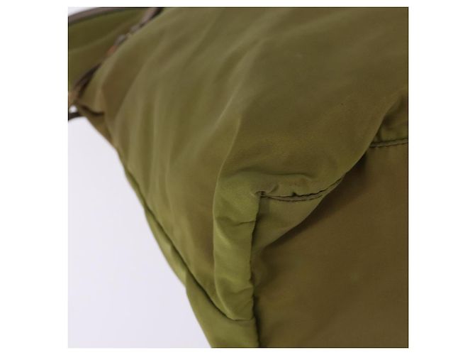 Borsa Tote PRADA in nylon khaki oro Auth gh915 D'oro Cachi - vista 15