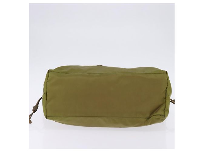 Borsa Tote PRADA in nylon khaki oro Auth gh915 D'oro Cachi - vista 5