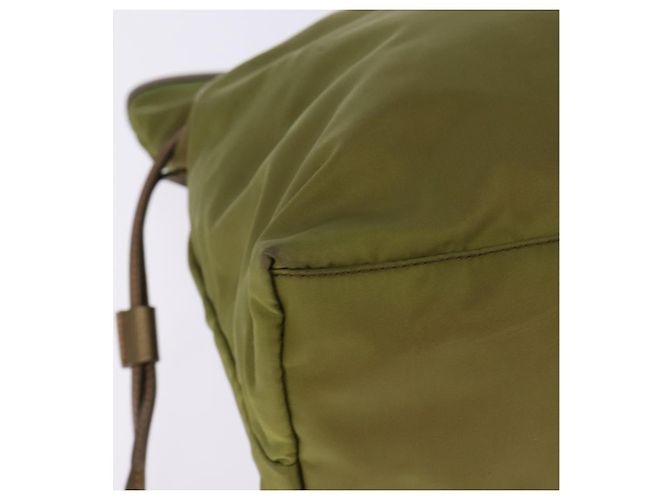 Borsa Tote PRADA in nylon khaki oro Auth gh915 D'oro Cachi - vista 9