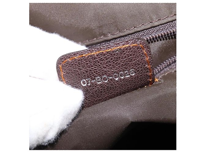 Christian Dior Trotter Canvas Shoulder Bag Brown Silver Auth 144872 Silvery - view 11