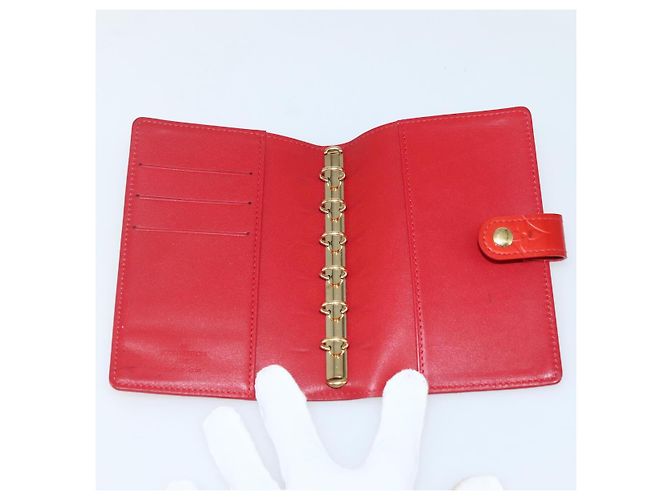 LOUIS VUITTON Cubierta de Planificador PM Monogram Vernis Roja R21003 Auth 145054 - vista 9