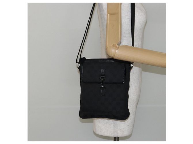 Borsa a Spalla Jackie GG Canvas Gucci Nera Argento 92646 Auth 143584 Nero - vista 23