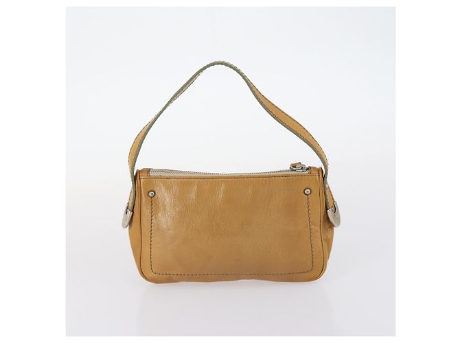BALLY Borsa a Mano in Tela e Pelle 2 Pezzi Beige Bianco Auth am9153 - vista 11