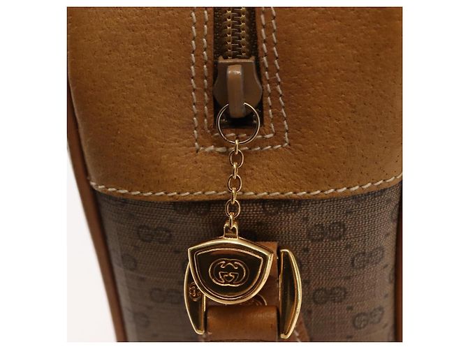 Gucci Borsa a Spalla Micro GG Supreme PVC Beige Oro 001 56 0860 Auth BA6743 D'oro - vista 10