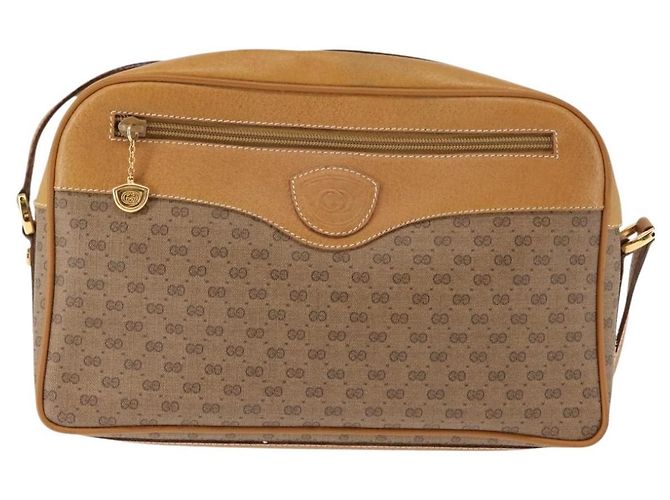 Gucci Borsa a Spalla Micro GG Supreme PVC Beige Oro 001 56 0860 Auth BA6743 D'oro - vista 13