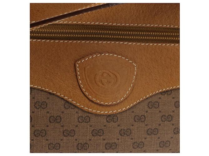 Gucci Borsa a Spalla Micro GG Supreme PVC Beige Oro 001 56 0860 Auth BA6743 D'oro - vista 17
