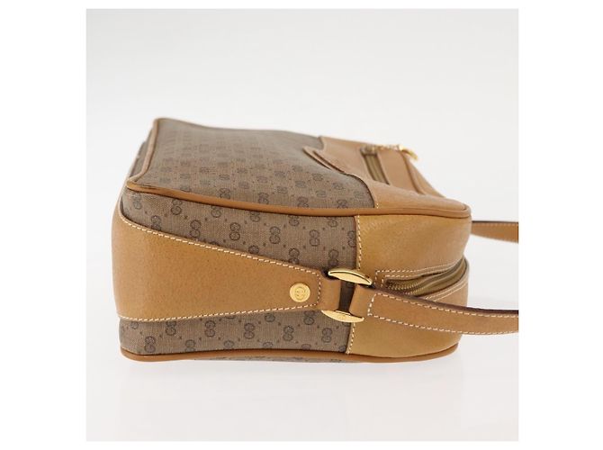 Gucci Borsa a Spalla Micro GG Supreme PVC Beige Oro 001 56 0860 Auth BA6743 D'oro - vista 3