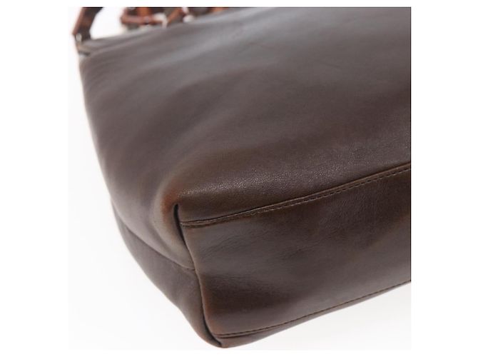 Borsa a Spalla in Pelle Marrone Salvatore Ferragamo Auth BA6796 - vista 16