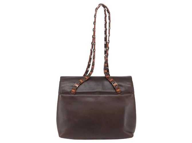 Borsa a Spalla in Pelle Marrone Salvatore Ferragamo Auth BA6796 - vista 2
