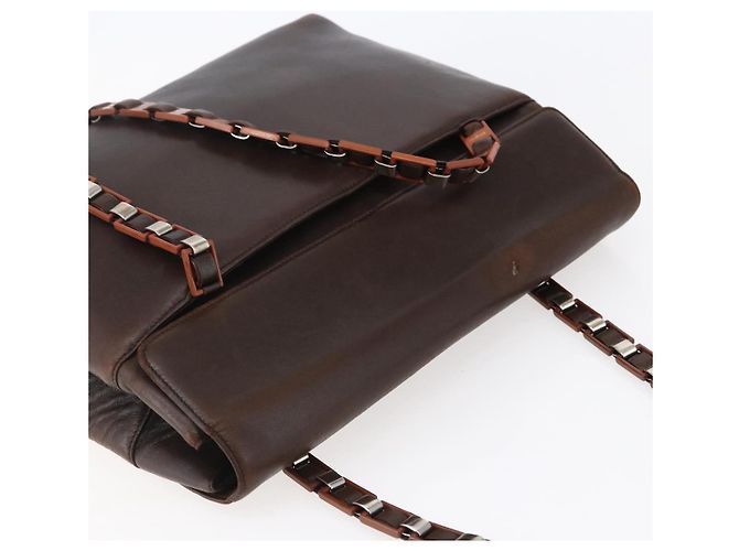 Borsa a Spalla in Pelle Marrone Salvatore Ferragamo Auth BA6796 - vista 6
