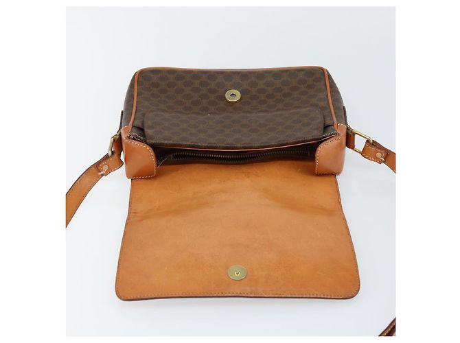 Céline Borsa a Spalla in Tela Macadam CELINE in Pelle PVC Marrone Oro Auth ep11087 D'oro - vista 10