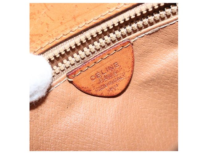 Céline Borsa a Spalla in Tela Macadam CELINE in Pelle PVC Marrone Oro Auth ep11087 D'oro - vista 12
