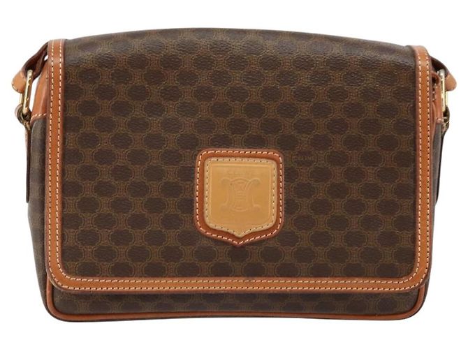 Céline Borsa a Spalla in Tela Macadam CELINE in Pelle PVC Marrone Oro Auth ep11087 D'oro - vista 13
