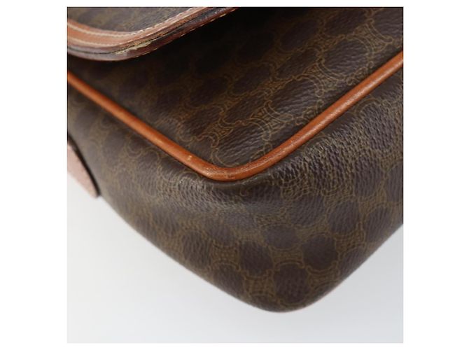 Céline Borsa a Spalla in Tela Macadam CELINE in Pelle PVC Marrone Oro Auth ep11087 D'oro - vista 14