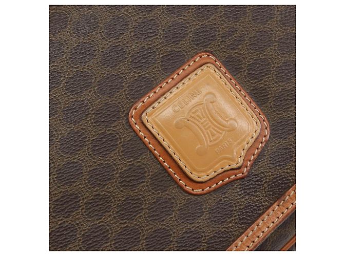 Céline Borsa a Spalla in Tela Macadam CELINE in Pelle PVC Marrone Oro Auth ep11087 D'oro - vista 17