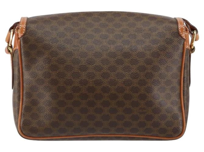 Céline Borsa a Spalla in Tela Macadam CELINE in Pelle PVC Marrone Oro Auth ep11087 D'oro - vista 2