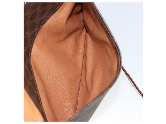 Céline Borsa a Spalla in Tela Macadam CELINE in Pelle PVC Marrone Oro Auth ep11087 D'oro - vista 21