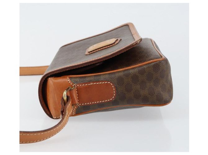 Céline Borsa a Spalla in Tela Macadam CELINE in Pelle PVC Marrone Oro Auth ep11087 D'oro - vista 4