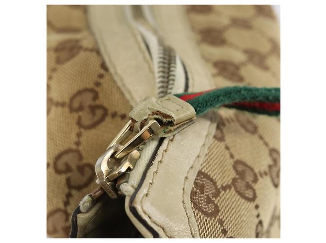 Borsa Pretty Sherry Line in tela GG Gucci beige e oro 257064 Auth 146262 D'oro - vista 10