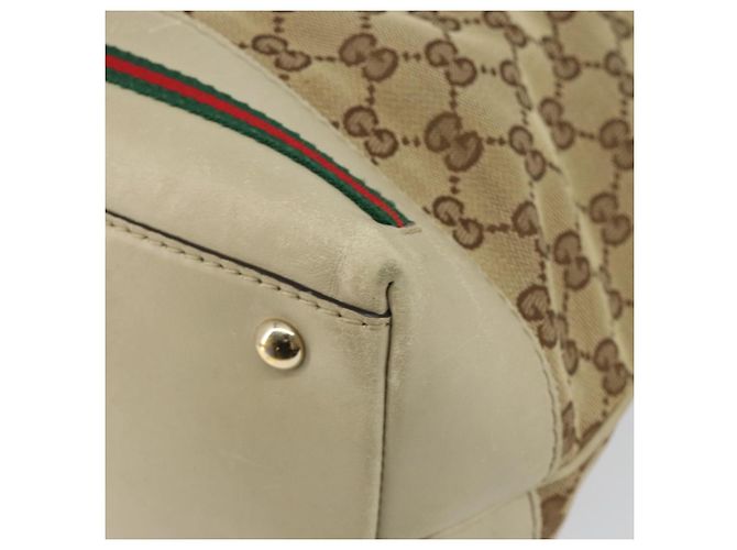 Borsa Pretty Sherry Line in tela GG Gucci beige e oro 257064 Auth 146262 D'oro - Ansicht 16