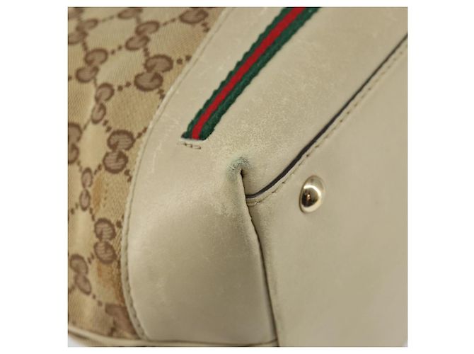 Borsa Pretty Sherry Line in tela GG Gucci beige e oro 257064 Auth 146262 D'oro - Ansicht 17