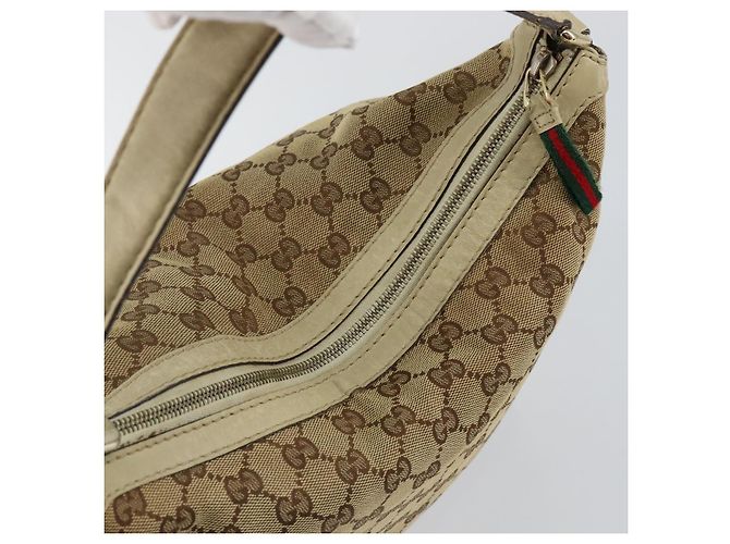 Borsa Pretty Sherry Line in tela GG Gucci beige e oro 257064 Auth 146262 D'oro - vista 6
