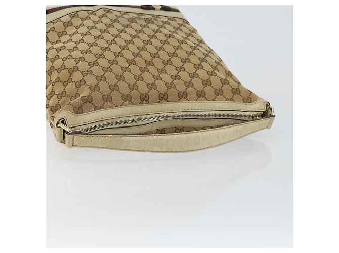 Borsa Pretty Sherry Line in tela GG Gucci beige e oro 257064 Auth 146262 D'oro - vista 7