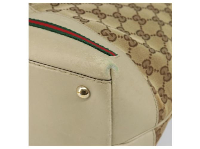 Borsa Pretty Sherry Line in tela GG Gucci beige e oro 257064 Auth 146262 D'oro - vista 8