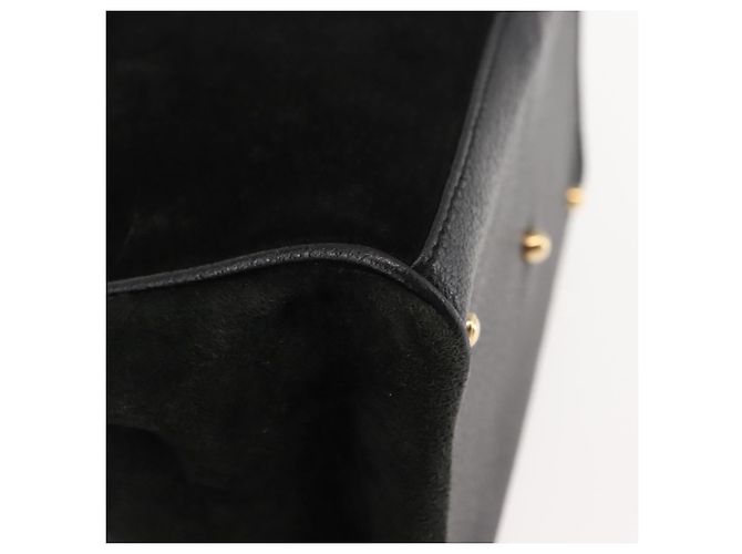 Borsa a mano in suede Gucci Bamboo 2way nera Auth BA6753 Nero - vista 16