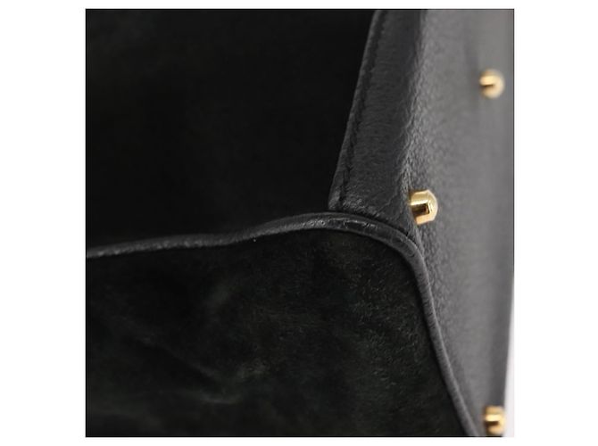 Borsa a mano in suede Gucci Bamboo 2way nera Auth BA6753 Nero - vista 18