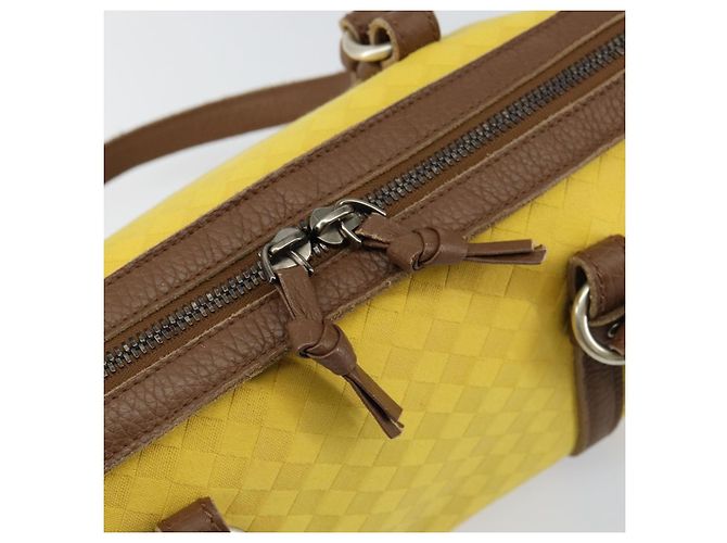 Autre Marque BORSO A MANO IN CANVAS INTRECCIATO BOTTEGA VENETA GIALLO ORO Auth hk3145 D'oro - vista 10
