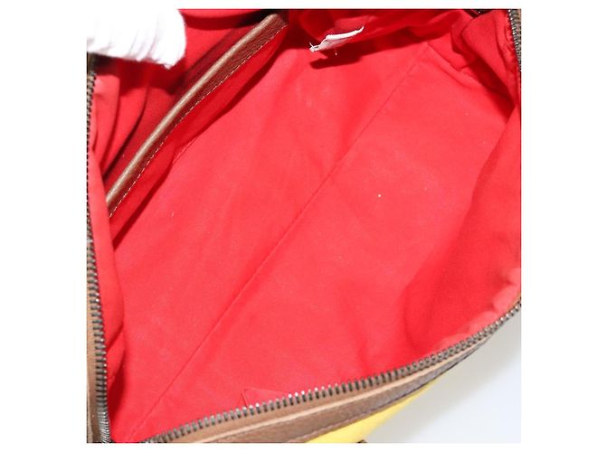 Autre Marque BORSO A MANO IN CANVAS INTRECCIATO BOTTEGA VENETA GIALLO ORO Auth hk3145 D'oro - vista 11
