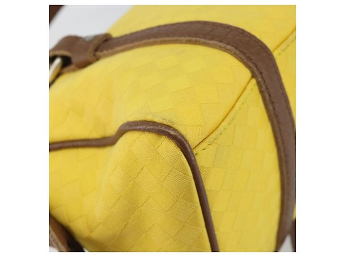 Autre Marque BORSO A MANO IN CANVAS INTRECCIATO BOTTEGA VENETA GIALLO ORO Auth hk3145 D'oro - vista 16